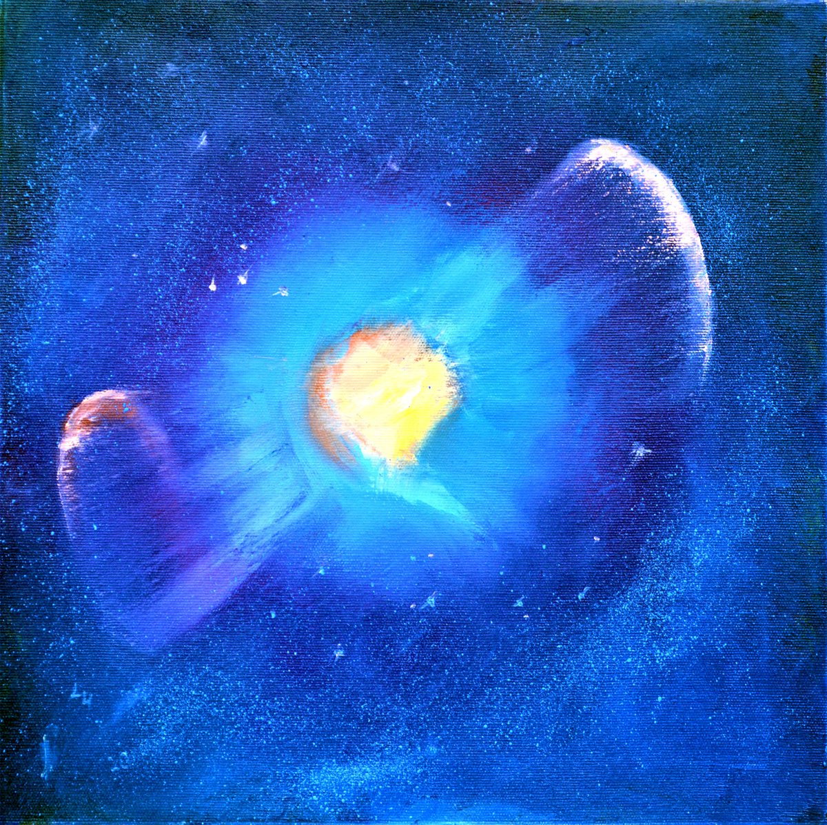 Expressive Landscape Oil Painting By Elena Lukina, 16 X 16, Transition To Another Dimension, Original Artwork