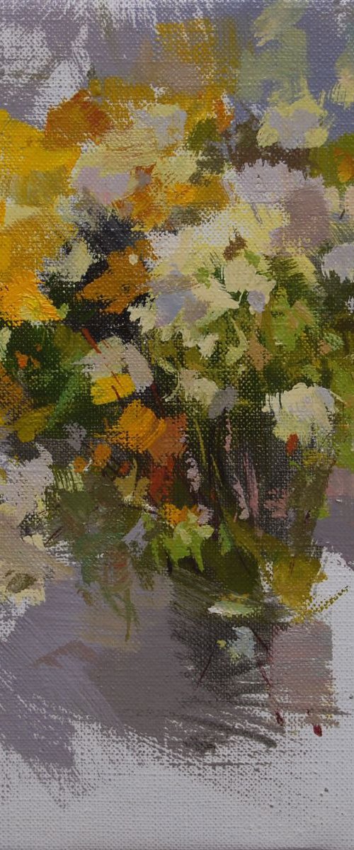 Contemporary painting of daisies " Bouquet of Autumn " ( 135sl14 ) by Yuri Pysar