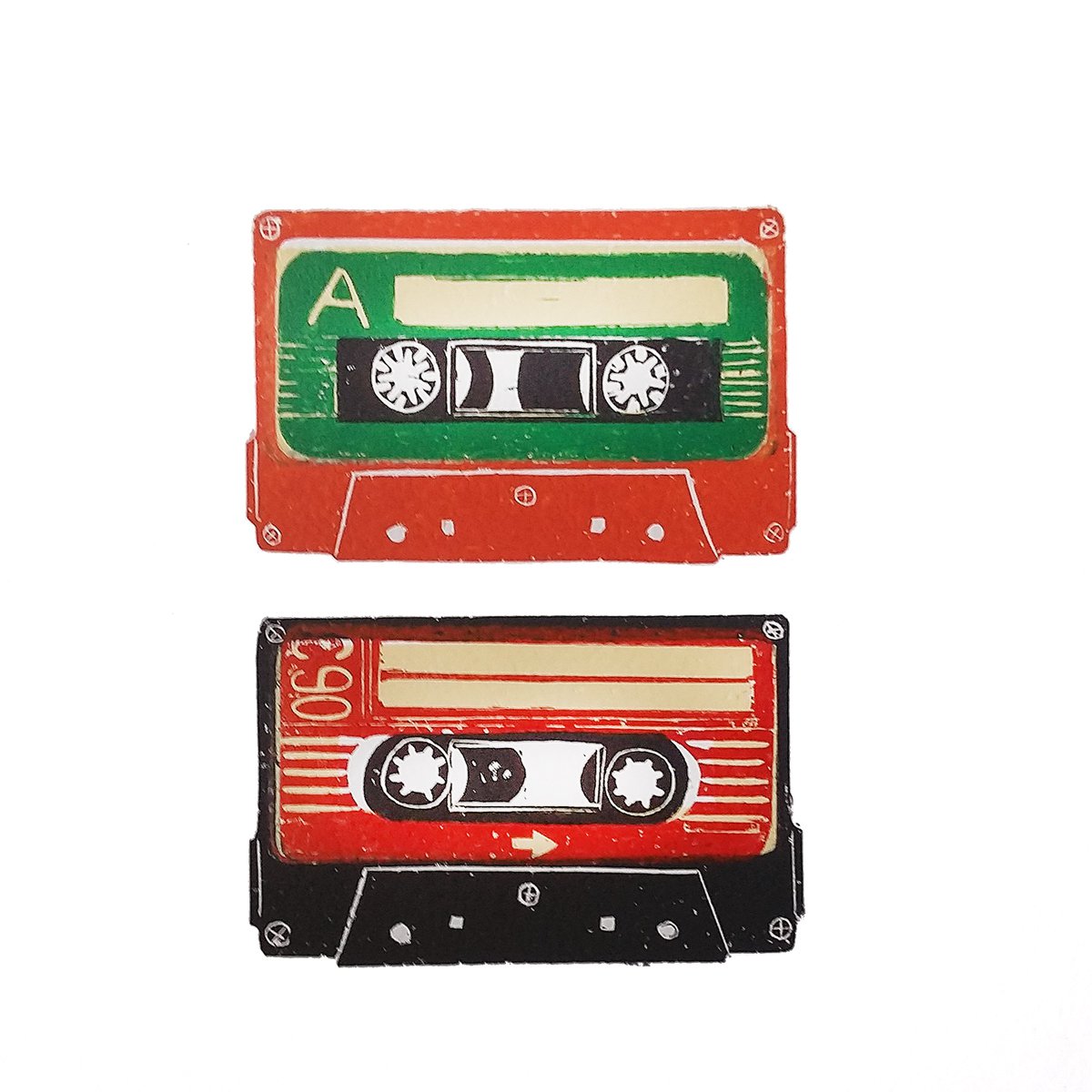 Linocut tapes duo #15 by Carolynne Coulson