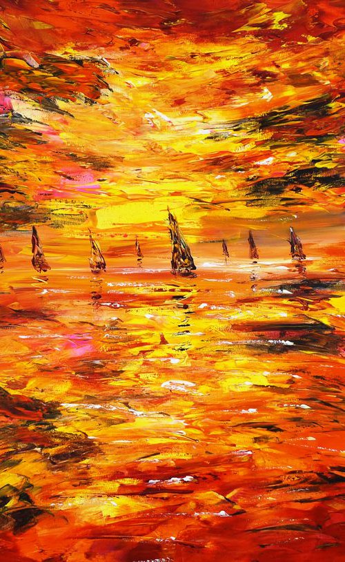 Evening Sailing Boats XL 1 by Peter Nottrott