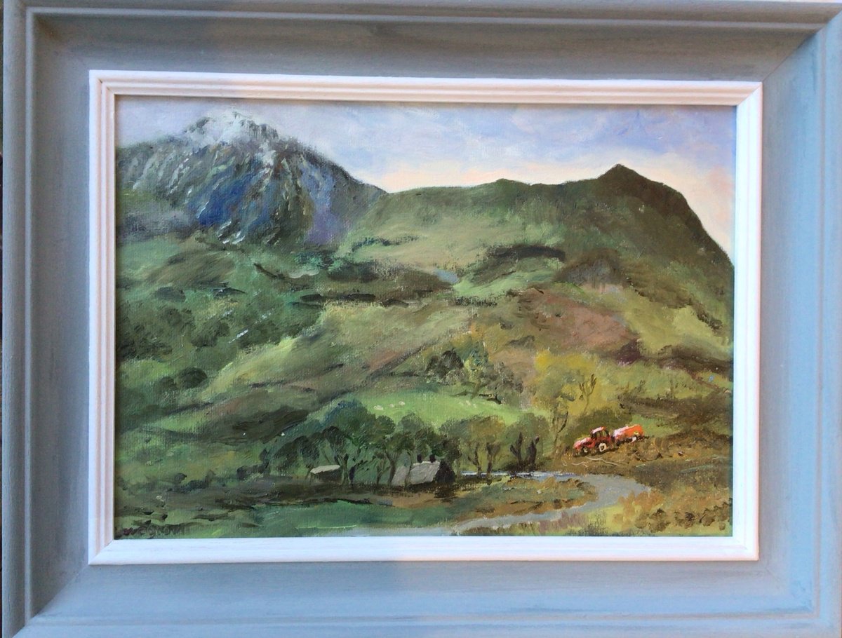 Cadir Idris mountain painting by Julian Lovegrove Art