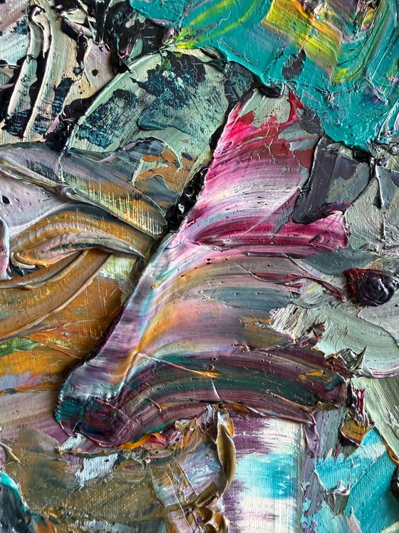 Bloom in Chaos — Abstract Oil