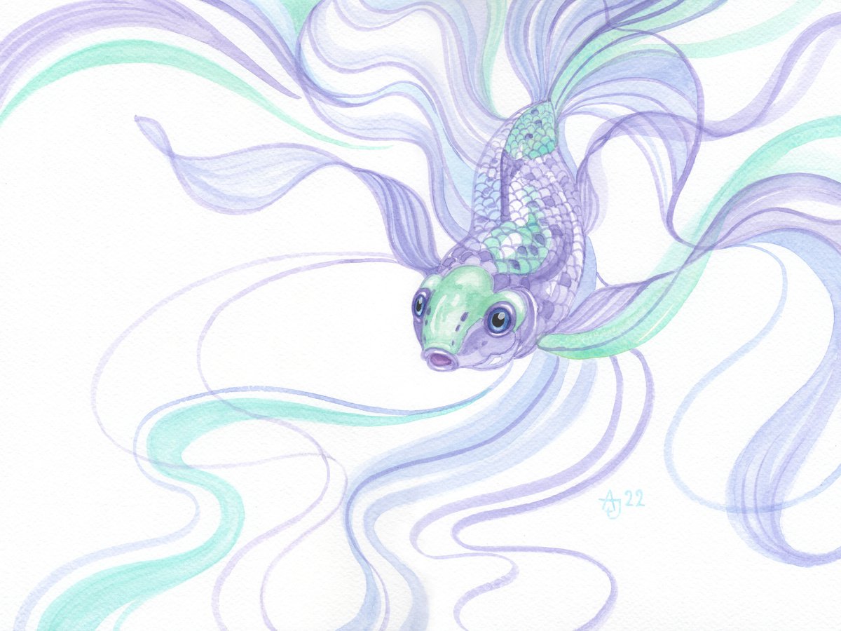 Violet fish 2 by Jolanta Czarnecka