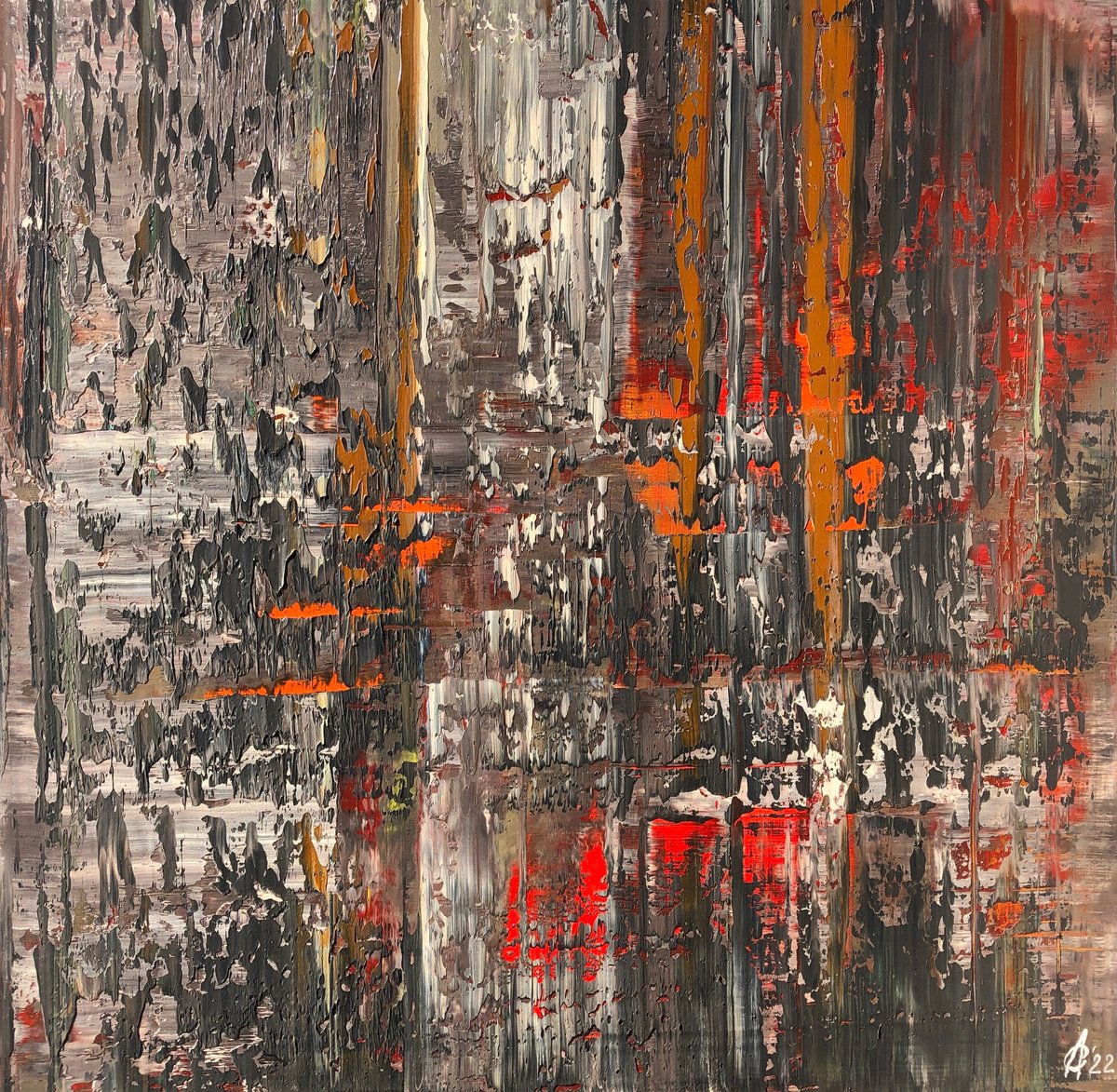 Abstract Oil Painting By Svitlana Andriichenko, 31 X 31", Sanctuary. A70, Original Artwork