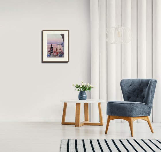 Sunset still life by the sea