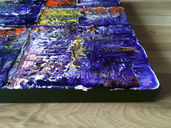 "Rock Me In Purple" - Original Large PMS Oil Painting On Canvas - 36 x 18 inches