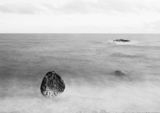 Rocks and Incoming Tide II [Framed; also available unframed]