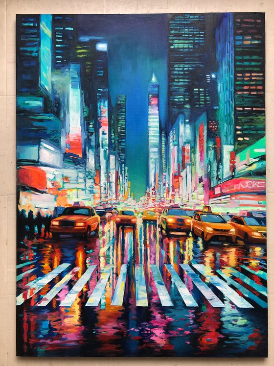Lights of the evening city.