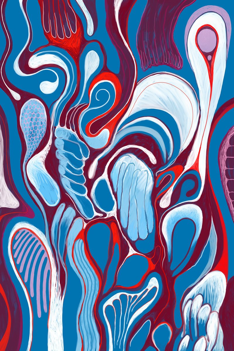 Abstract Animal Giclee Print By Alasdair Willis, 16 X 23, Pupae, Original Artwork