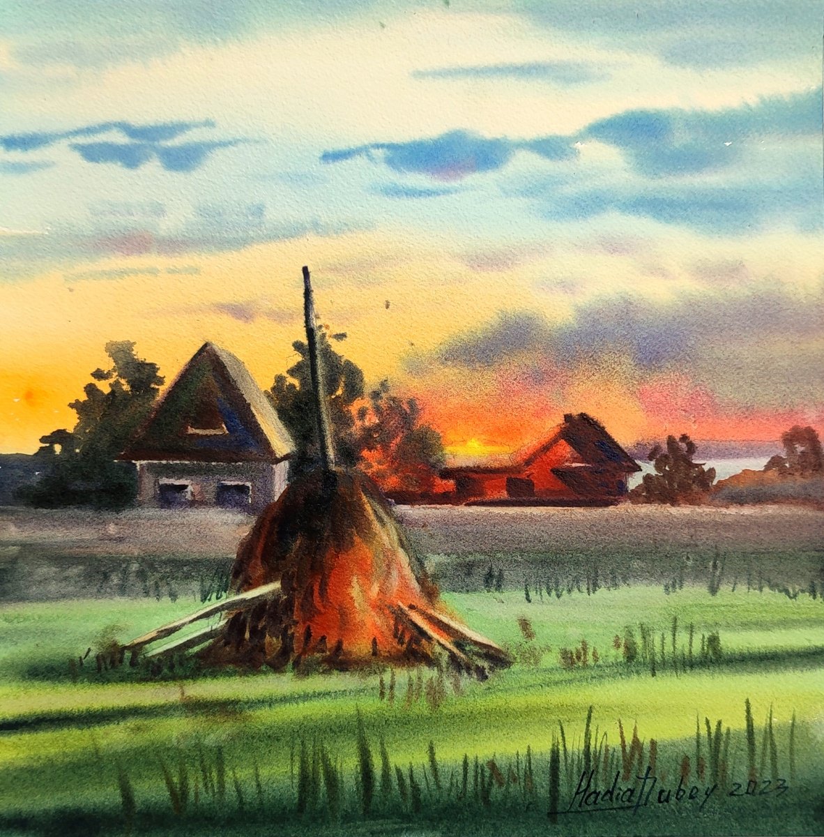 Rural landscape- original by Nadiia Dubei