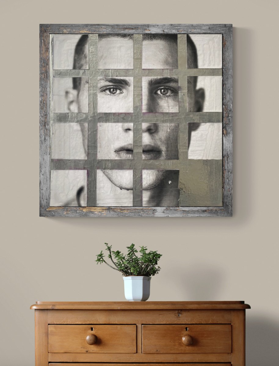 Portrait Painting By Jerome Cholet, 20 X 20, Augusta Cry 4X4, Original Artwork