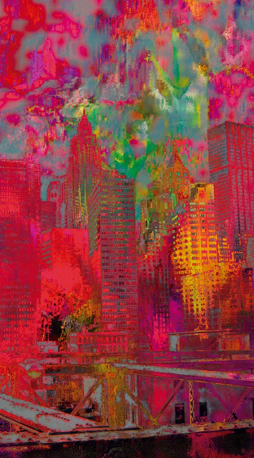 Psicodelia, New York New York/XL large original artwork by Javier Diaz