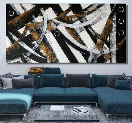 One Moment In Time  - XXL Large, Textured abstract art – Expressions of energy and light. READY TO HANG!