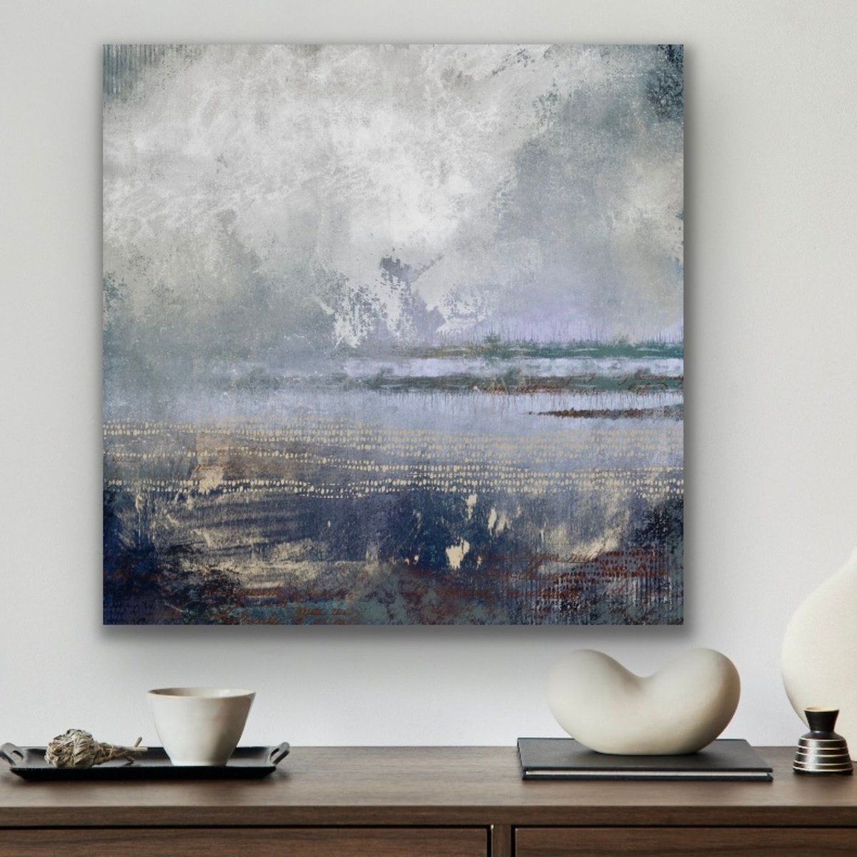 Impressionistic Landscape Giclee Print By Melinda Macdonald, 30 X 30", Sea Smoke, Original Artwork