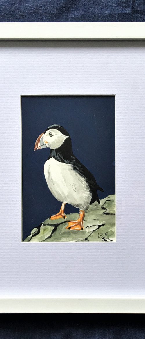 Clifftop Puffin by Laurence Wheeler