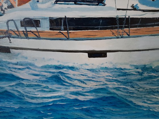 Seascape with Sailboat