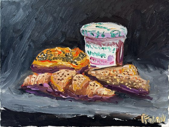 French Breakfast with Jam Still Life