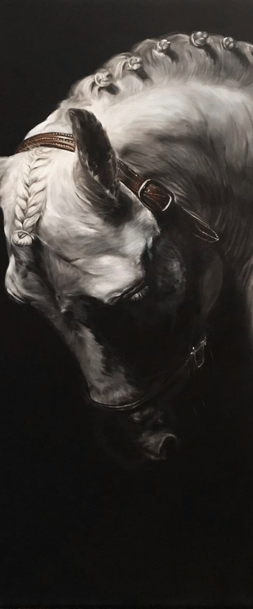 Oil painting with a horse Aristocrat 80 * 100 cm by Irina Ivlieva