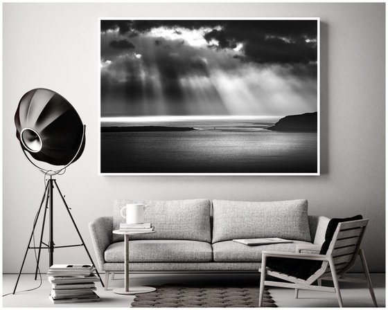 A Silver Song - Black and White Seascape 60 x 40 inches Canvas