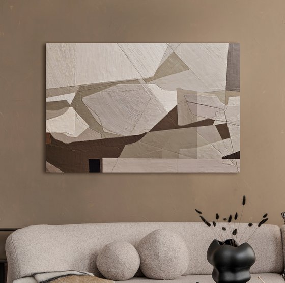 "Bella 6" Abstract geometric brown art