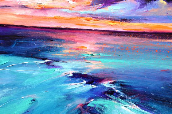 Surreal Lights on the Lake - Sunset Seascape