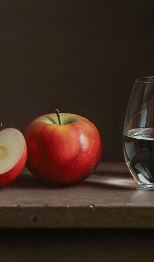 Apples with a glass by Albert Kechyan