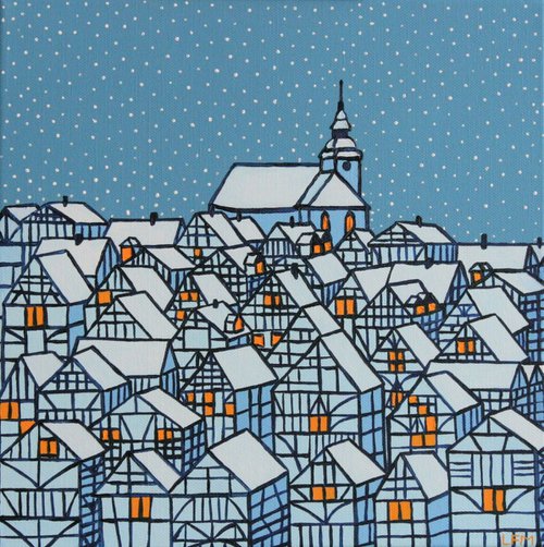 Snow at Night (2) by Linda Monk