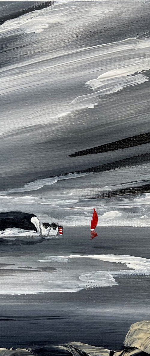 Little Red Sailing Boat by Marja Brown