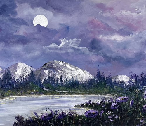 Purple Poppies by the River by Marja Brown