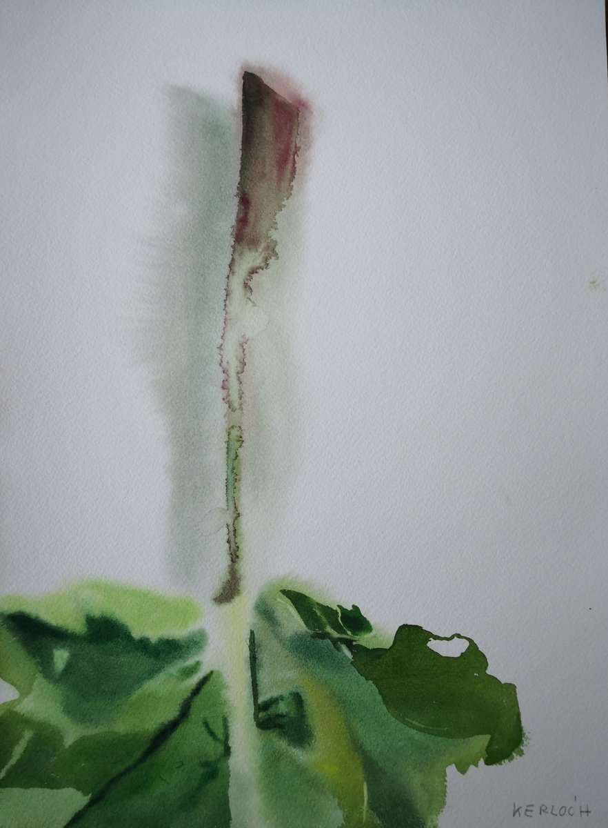 Expressive Botanical Watercolour By Anyck Alvarez Kerloch, 10 X 14, Leaf #2, Original Artwork