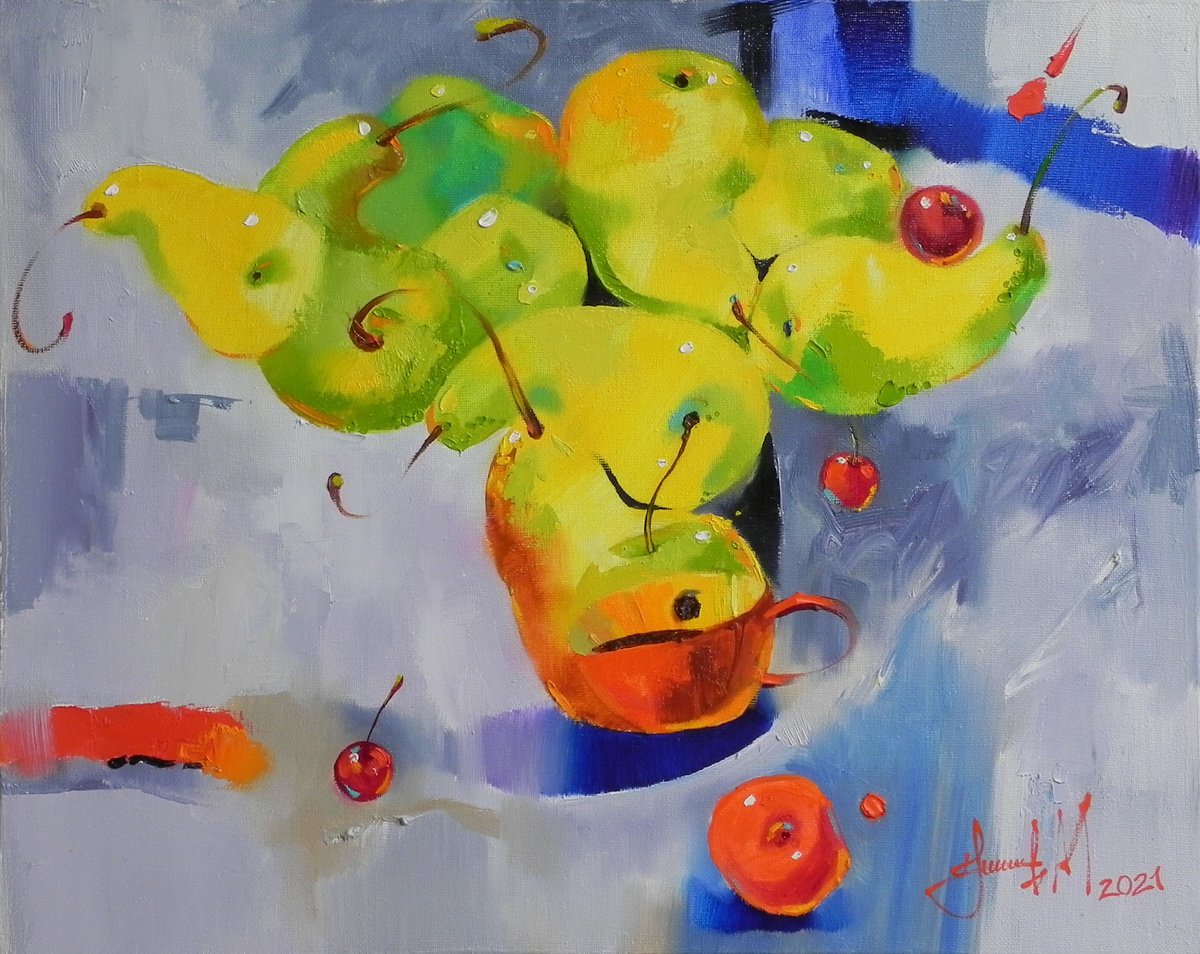 Pear bouquet Abstract still life (2021) by Mikhail Novikov