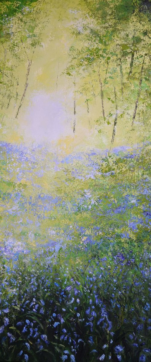 Blue Bank- landscape painting by Colette Baumback