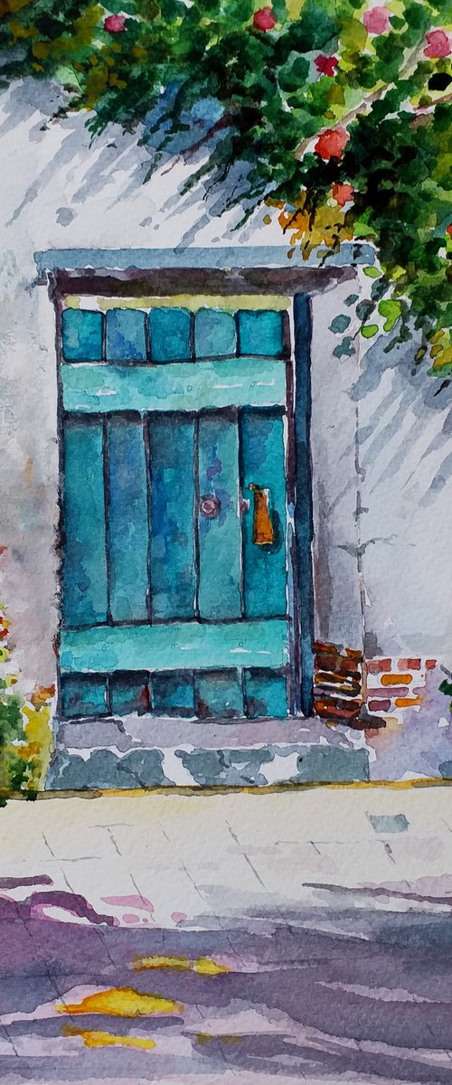 BLUE DOOR / 23 x 29 cm by Zoran Mihajlović Muza