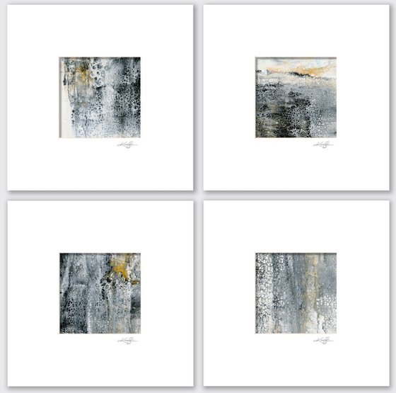 Abstract Secrets Collection 8 - 4 Abstract Paintings in mats by Kathy Morton Stanion