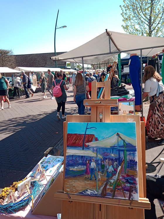 The street market. Pleinair