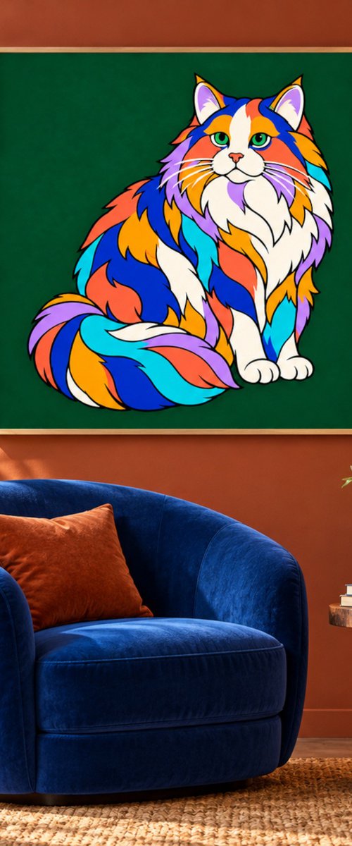 Colorful Siberian Cat #37 by Marina Krylova