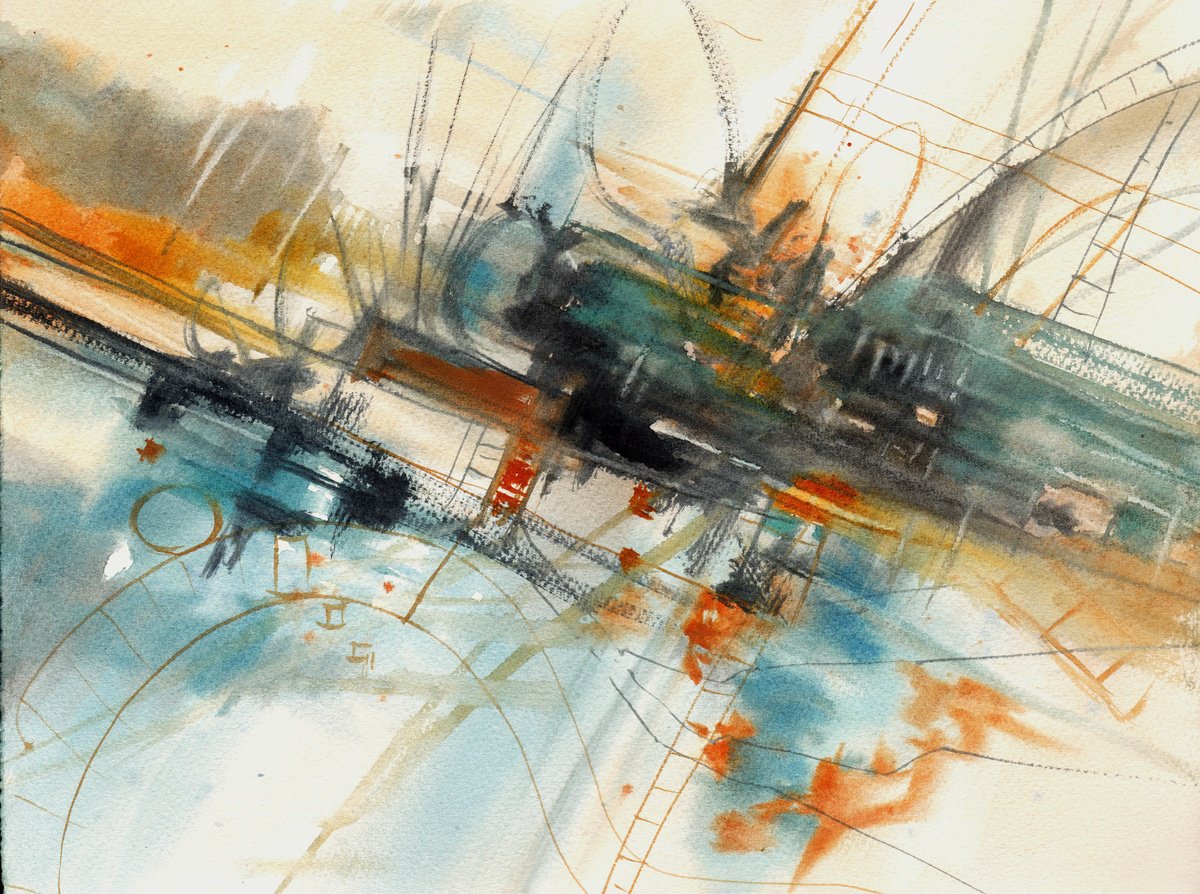 Organic Abstract Watercolour By Anisony Studios, 15 X 11, Been Tending, Original Artwork