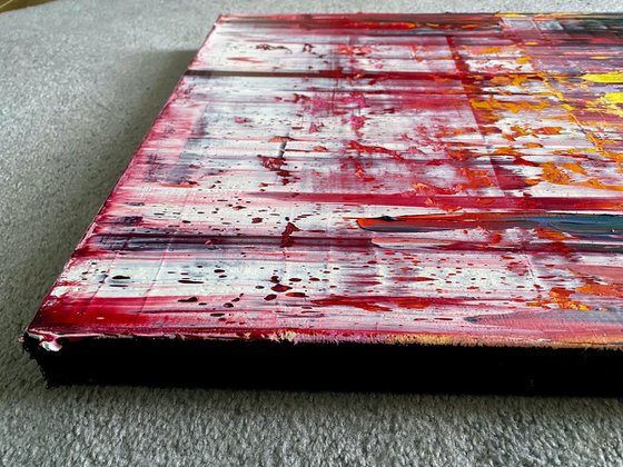 "Cut It Together" - Save As A Series - Original Large PMS Abstract Triptych Oil Paintings On Canvas - 72" x 24"