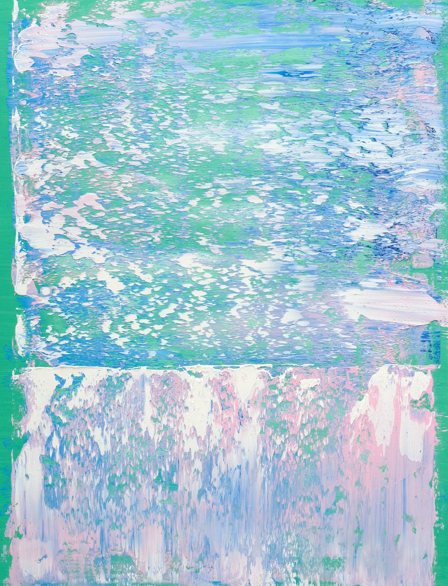 Abstract Oil Painting By Nataliia Sydorova, 26 X 33", Serene Morning, Original Artwork