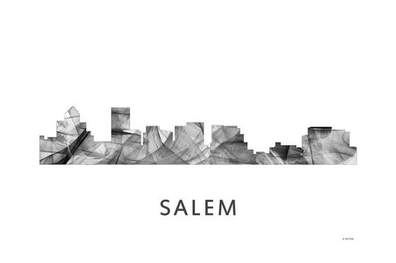 Salem Oregon Skyline WB BW