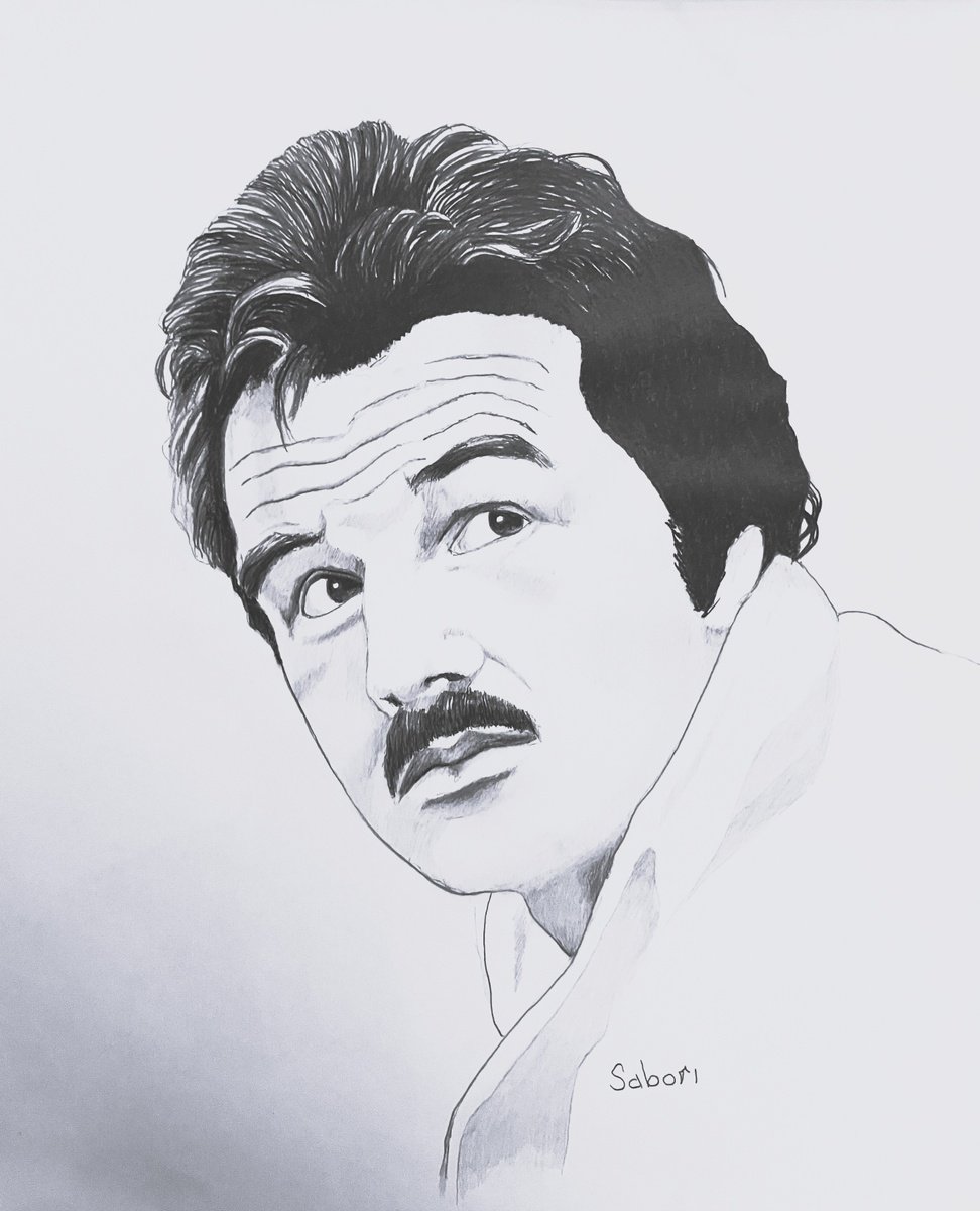 Photorealistic Portrait Pencil Drawing By Andrew Sabori, 14 X 17, Bert Reynolds, Original Artwork