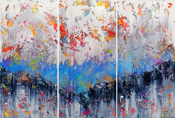 150x100cm. / Abstract triptych / Abstract 1220