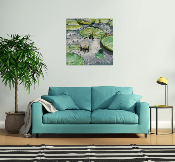 Water lilies impasto