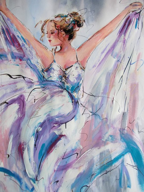 Lotus  -Ballerina Painting on Paper