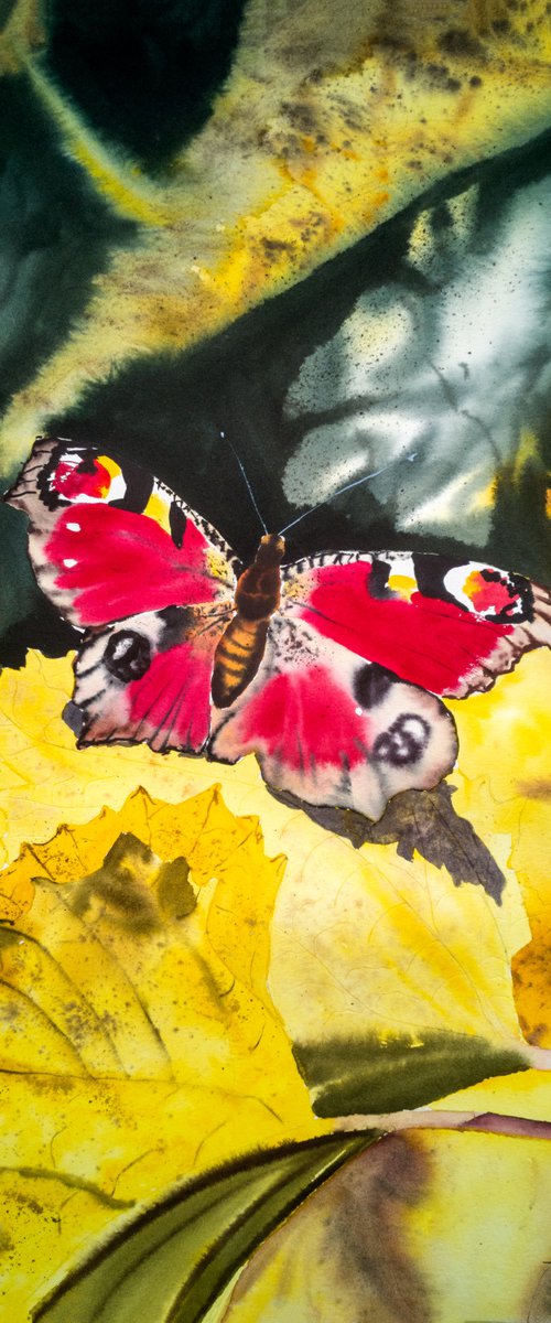 Autumn Butterfly 1 - diptych by Aneta Gajos