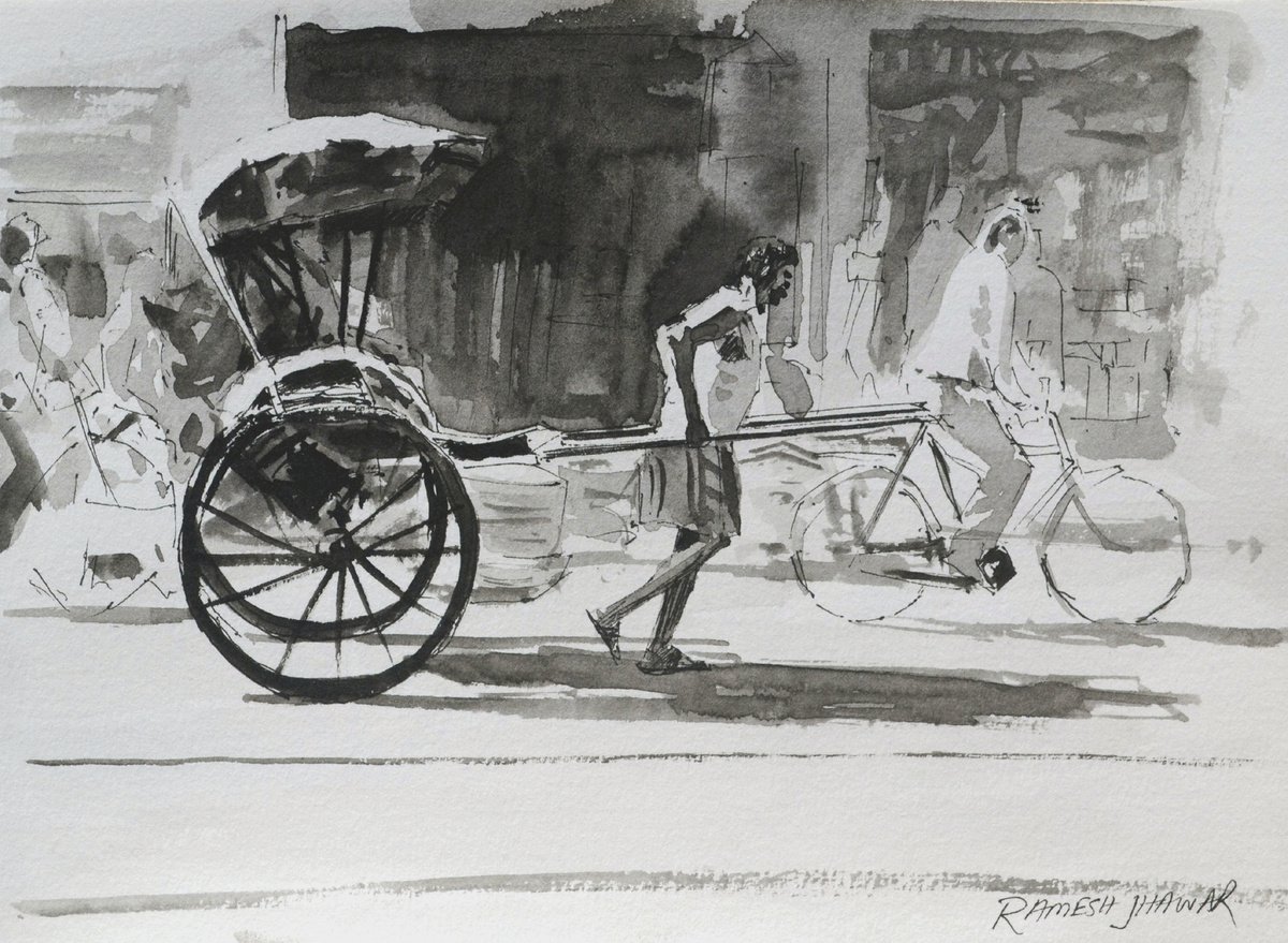 Kolkata Rickshaw puller #1 by Ramesh Jhawar