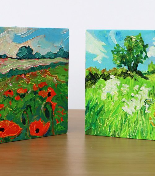 Spring Countryside x 2 by Mary Kemp