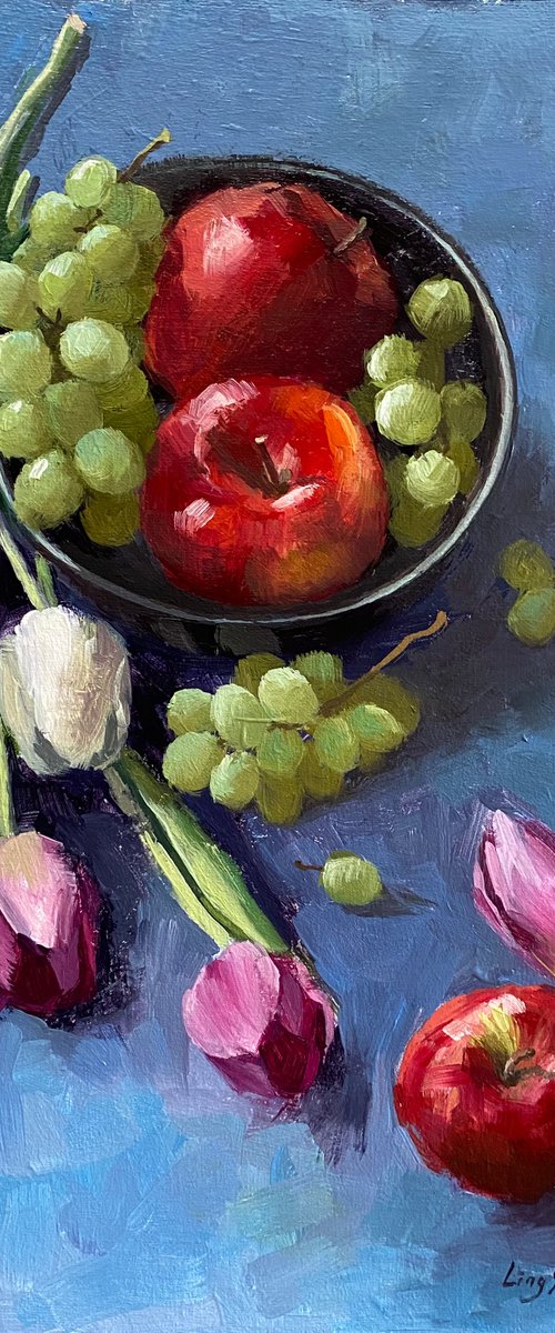 Still Life with Fruits and Flowers. by Ling Strube