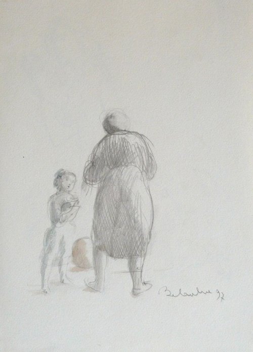 Grandmother, 21x29 cm by Frederic Belaubre