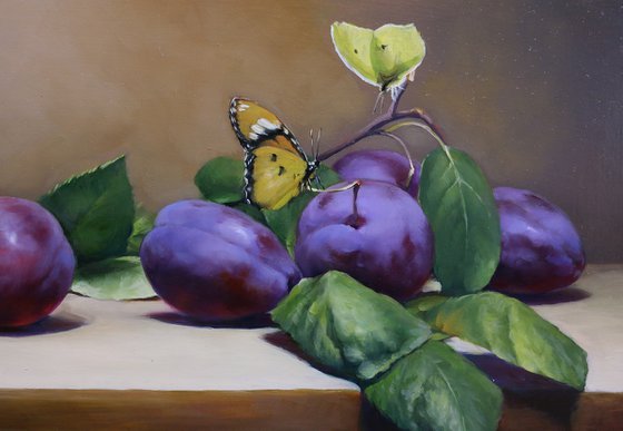 "Still life with plums"
